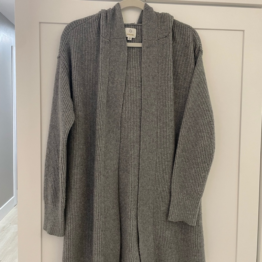 OFFLINE by Aerie Gray Hooded Cardigan